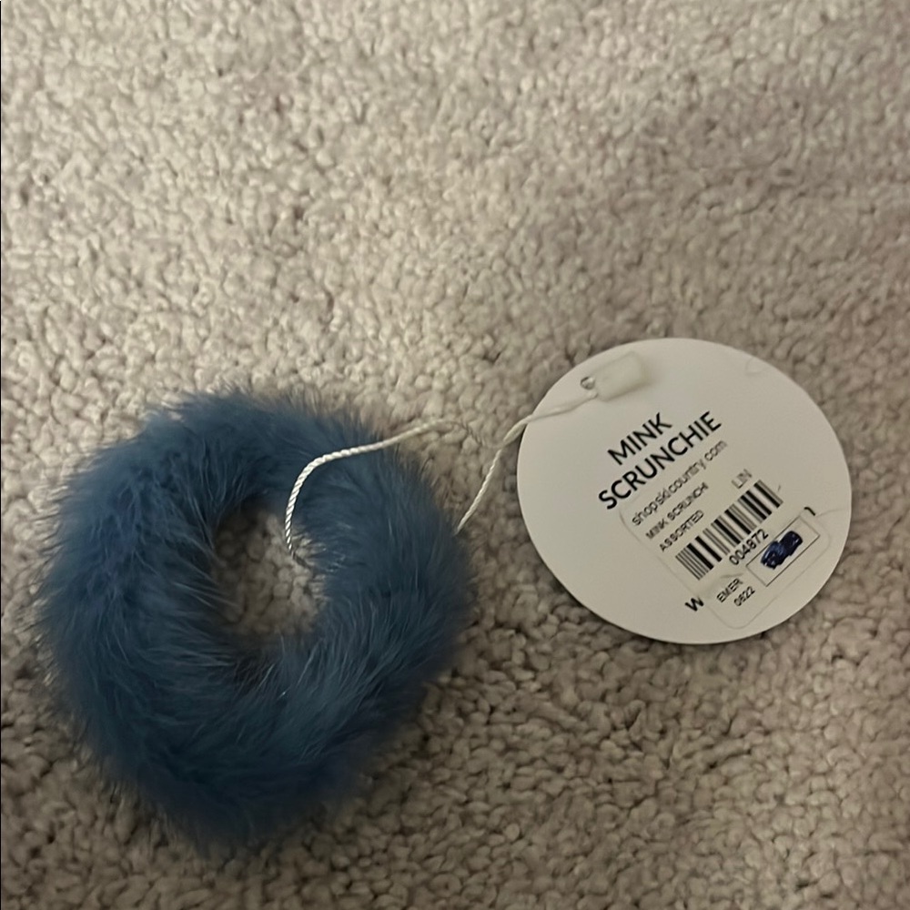 Blue Mink Scrunchie